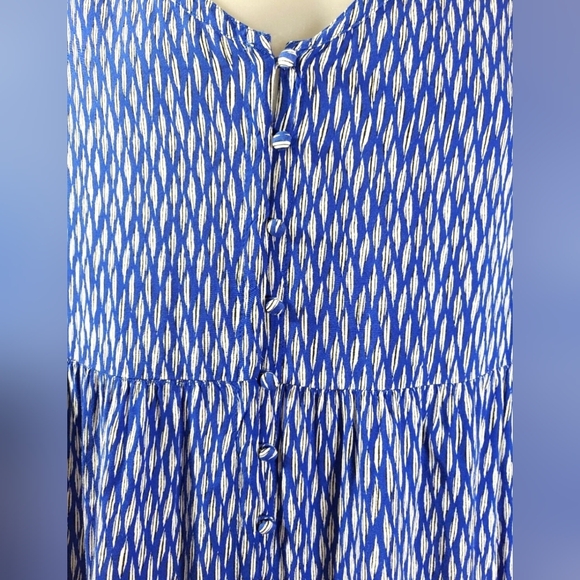 Maeve By Anthropology Lila Blue Tiered Blouse Button Front Small - Picture 3 of 12